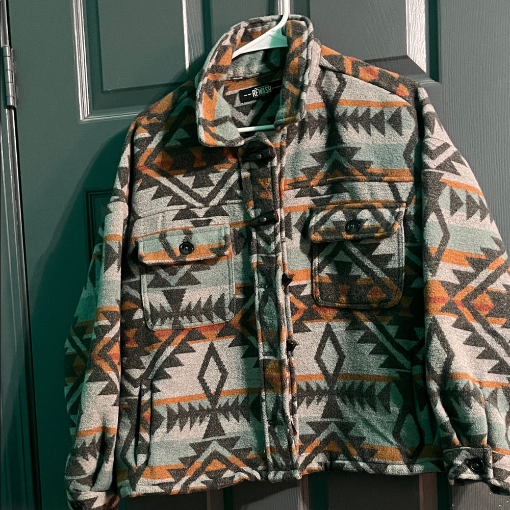 Rewash Multicolor Geometric Jacket